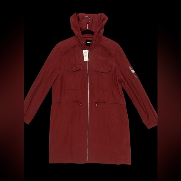 🌸 Express Hooded Utility Jacket | Size L | NWT | Dusty Rose - Picture 1 of 7